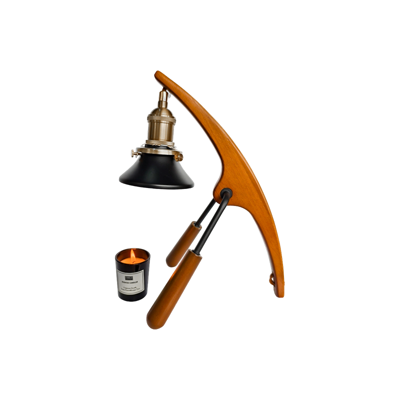 Lampa za grijanje svijeća s drvenim zakrivljenim krakom - lučno svjetlo